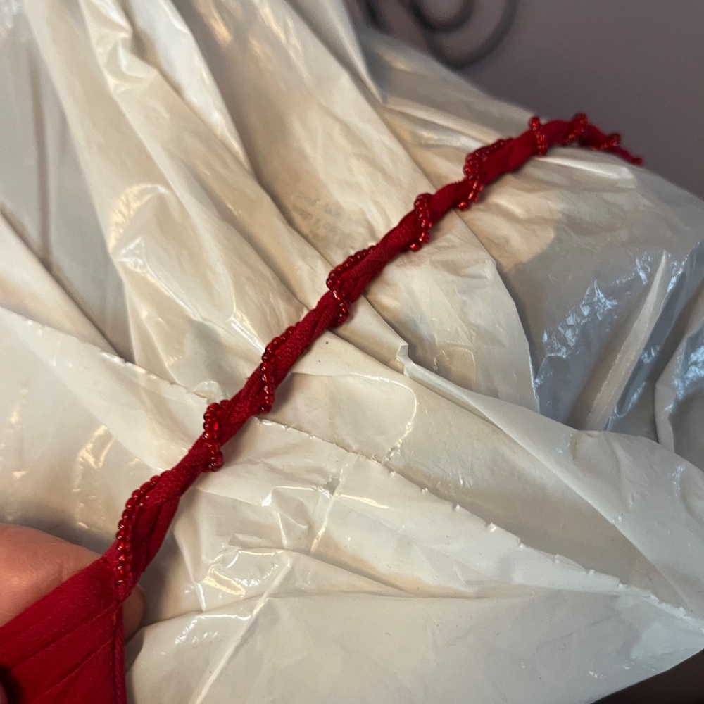 Wrapped in Red Embroidered Gown - Picture 6 of 10